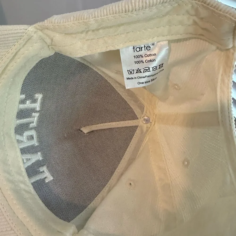 tarte™ cream corduroy trucker hat